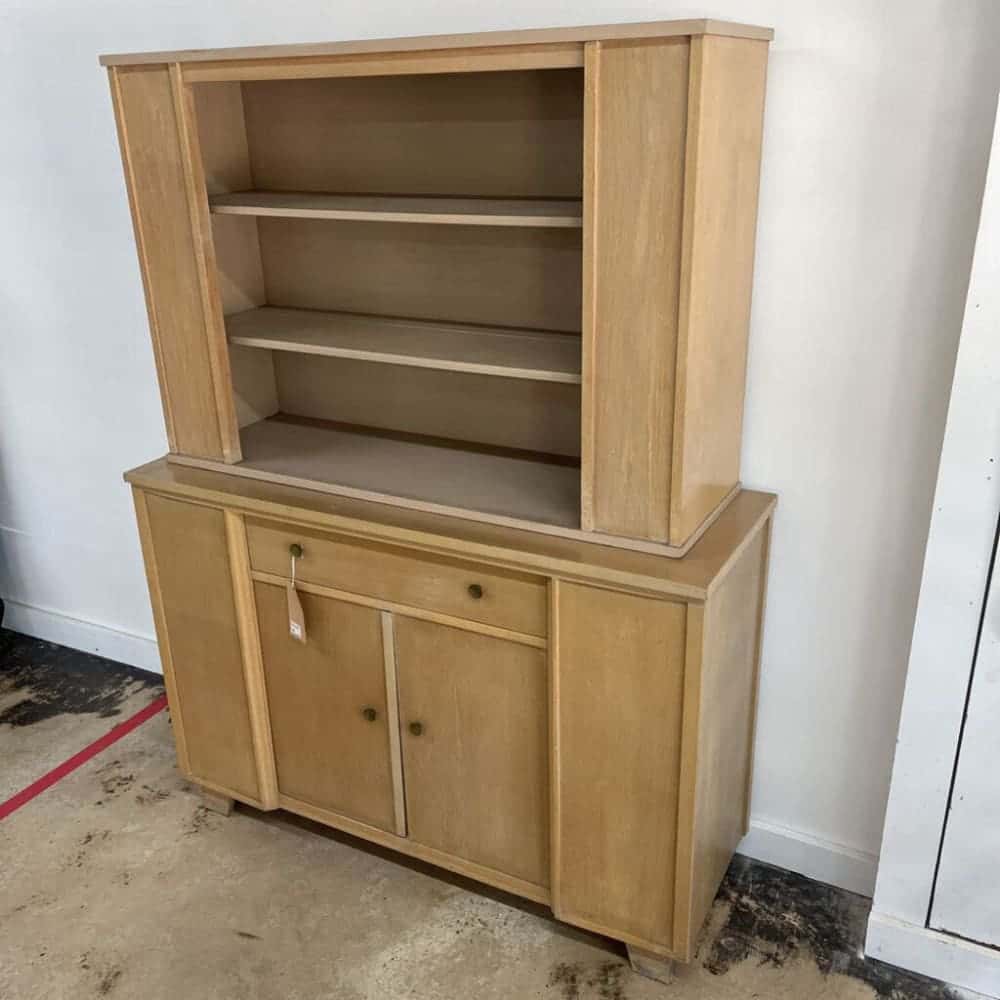 MID CENTURY MODERN BLONDE CHINA CABINET