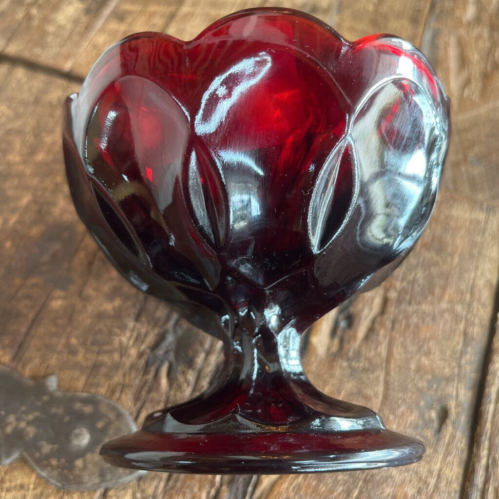 VINTAGE FAIRFIELD RUBY RED COMPOTE