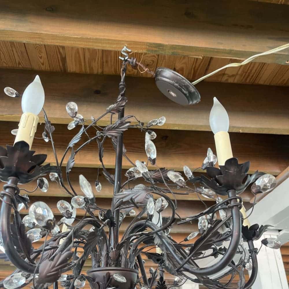 BLACK/CRYSTAL CHANDELIER