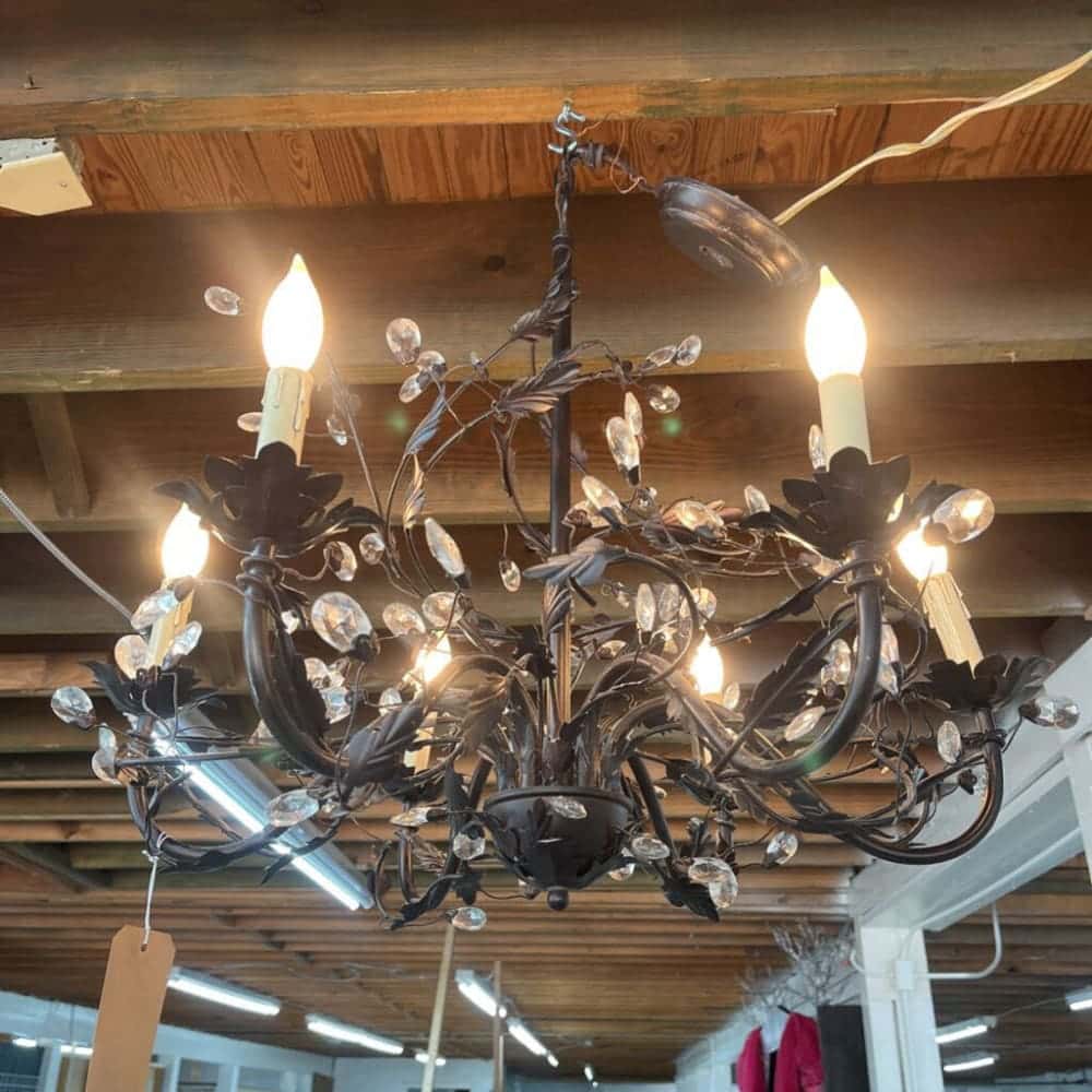 BLACK/CRYSTAL CHANDELIER
