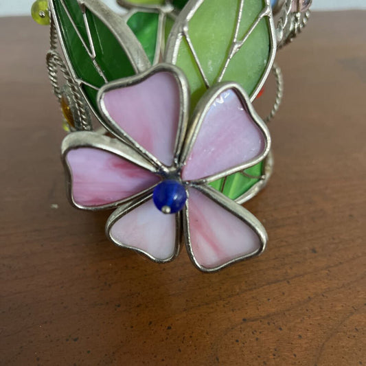 Stained Glass Butterfly Candle Holder