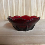 ANCHOR HOCKING ROYAL RUBY RED BERRY BOWL SCALLOPED EDGE - Thriftique Marketplace