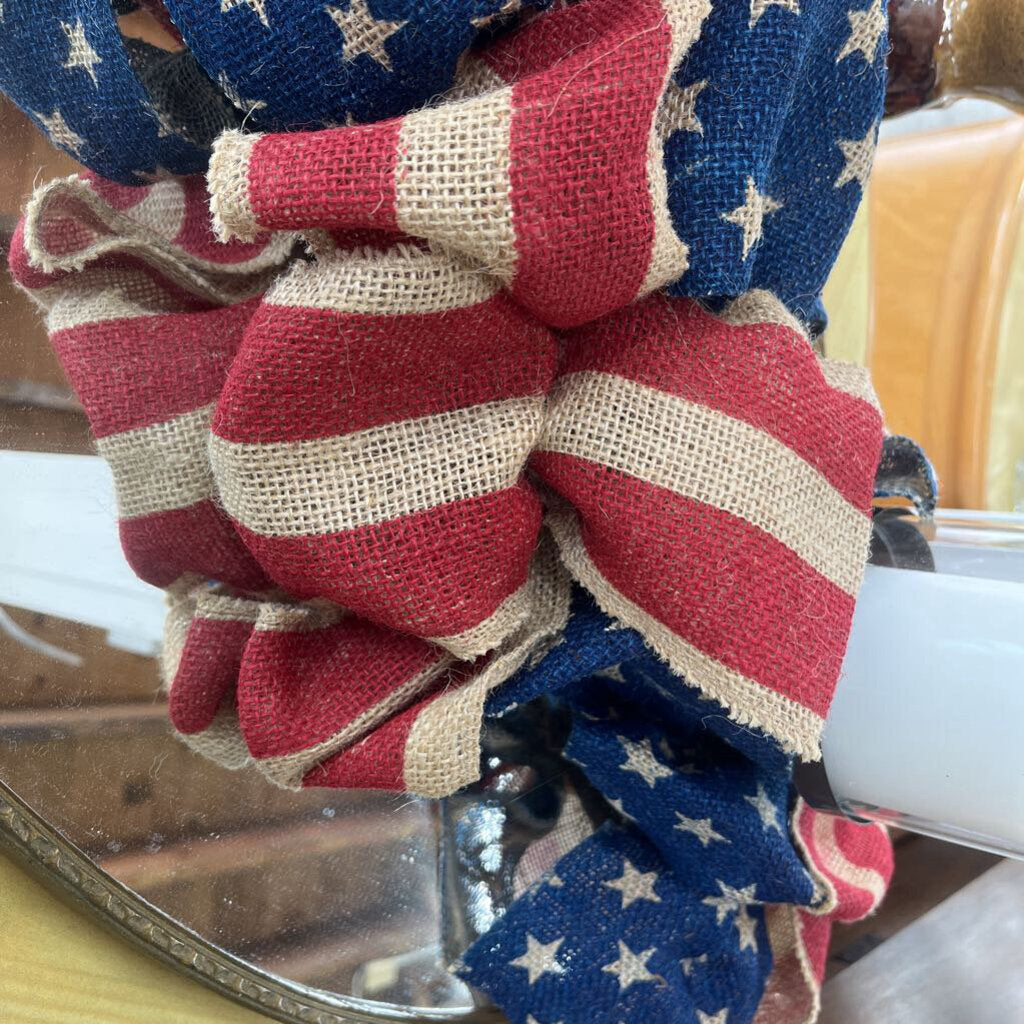Patriotic burlap candle centerpiece