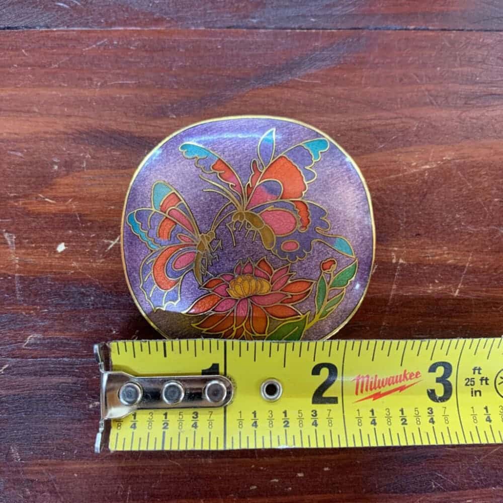 VINTAGE CLOISONNE BUTTERFLY PURPLE BELT BUCKLE