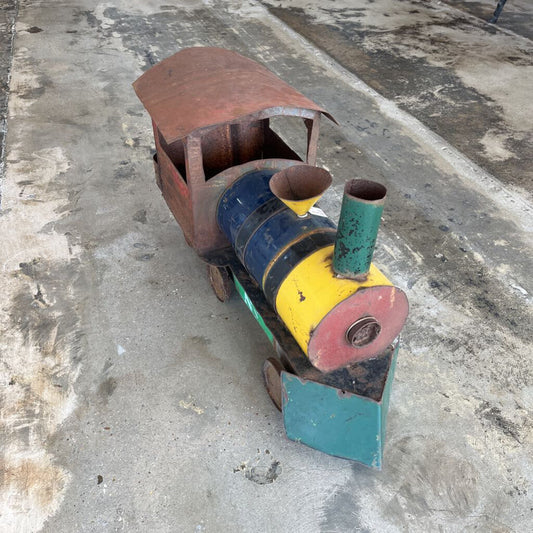 Vintage Large Rustic Metal Display Train