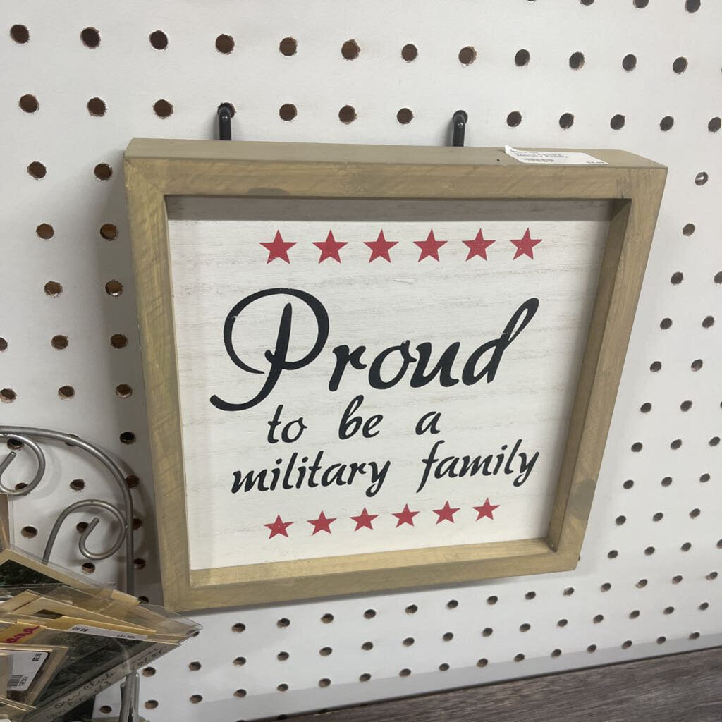 Wood Picture. Military Family