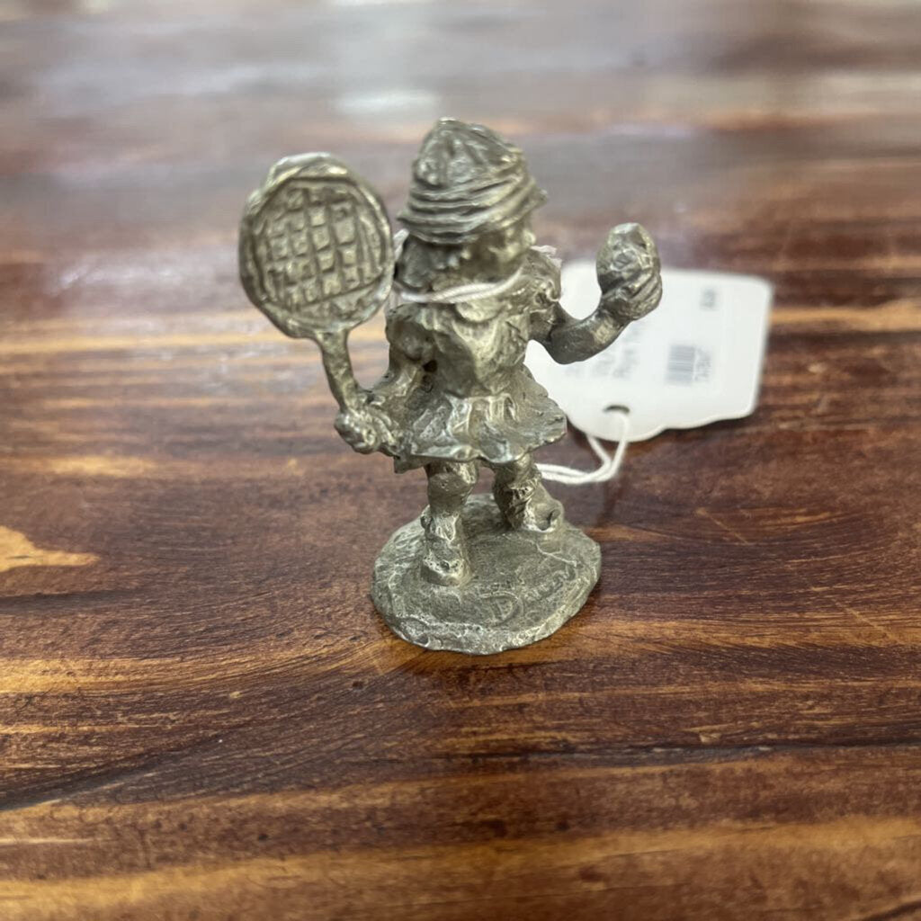 VTG PEWTER TENNIS PLAYER "FORTY LOVE"