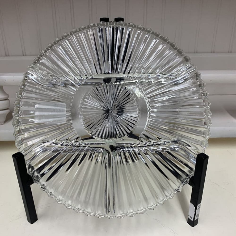INDIANA GLASS DIVIDED RELISH TRAY