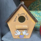 CERAMIC HAND PAINTED BIRD HOUSE - HOME SWEET HOME