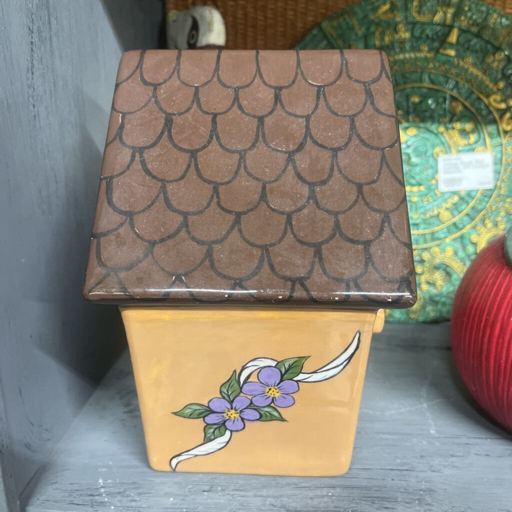 CERAMIC HAND PAINTED BIRD HOUSE - HOME SWEET HOME