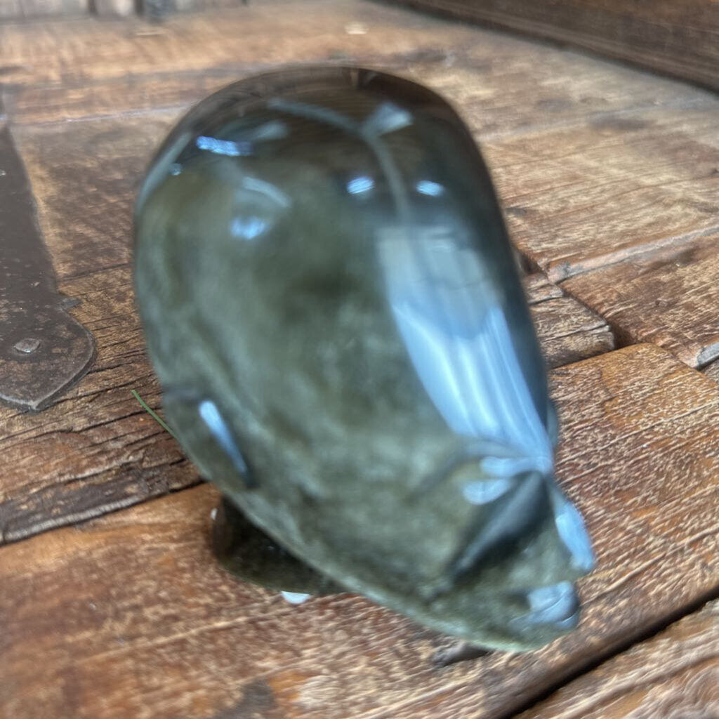 Carved Stone Head Busk