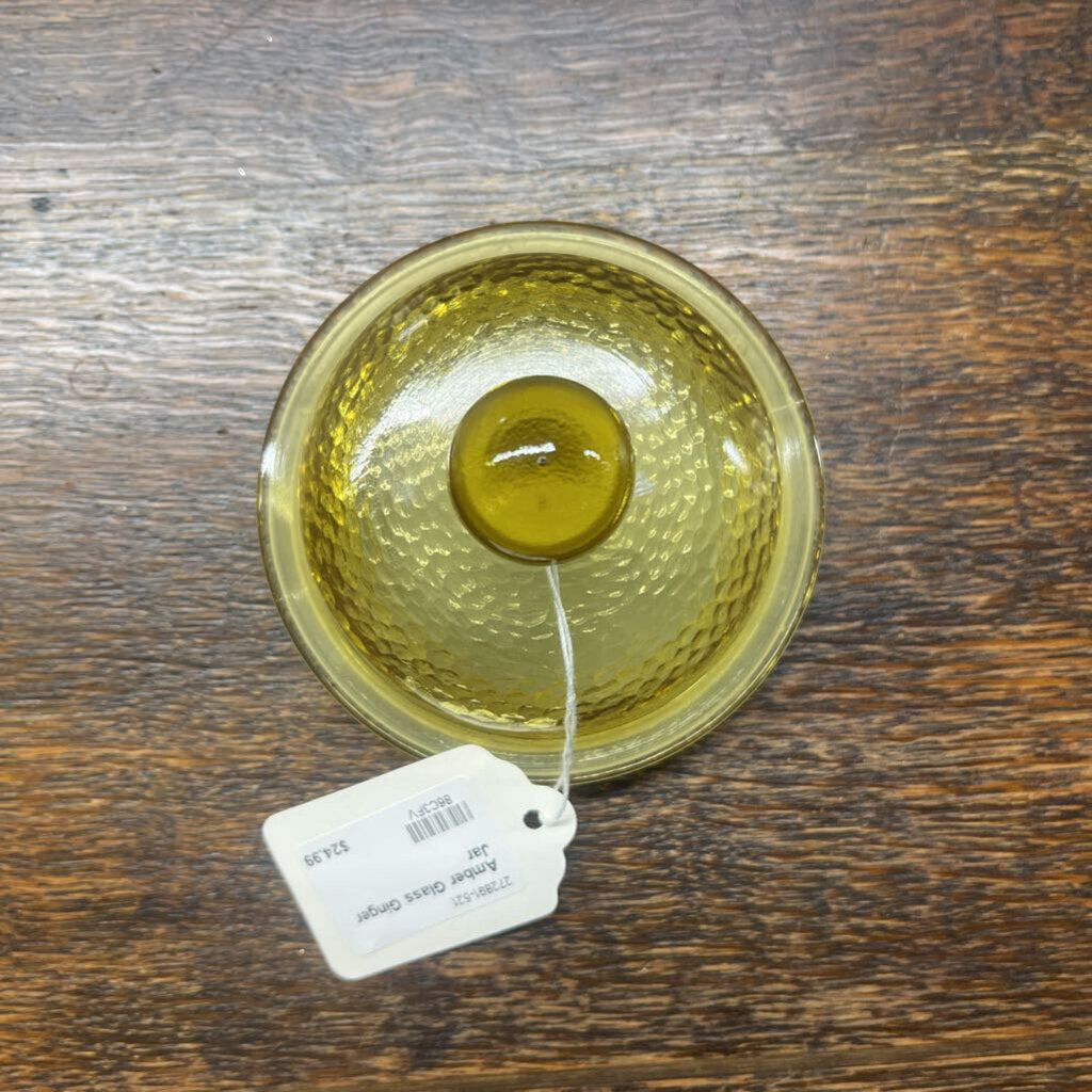 AMBER GLASS GINGER JAR