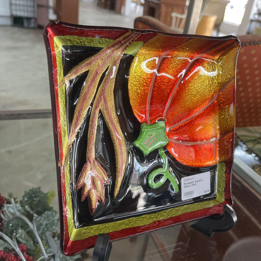 Pumpkin Square Glass Dish