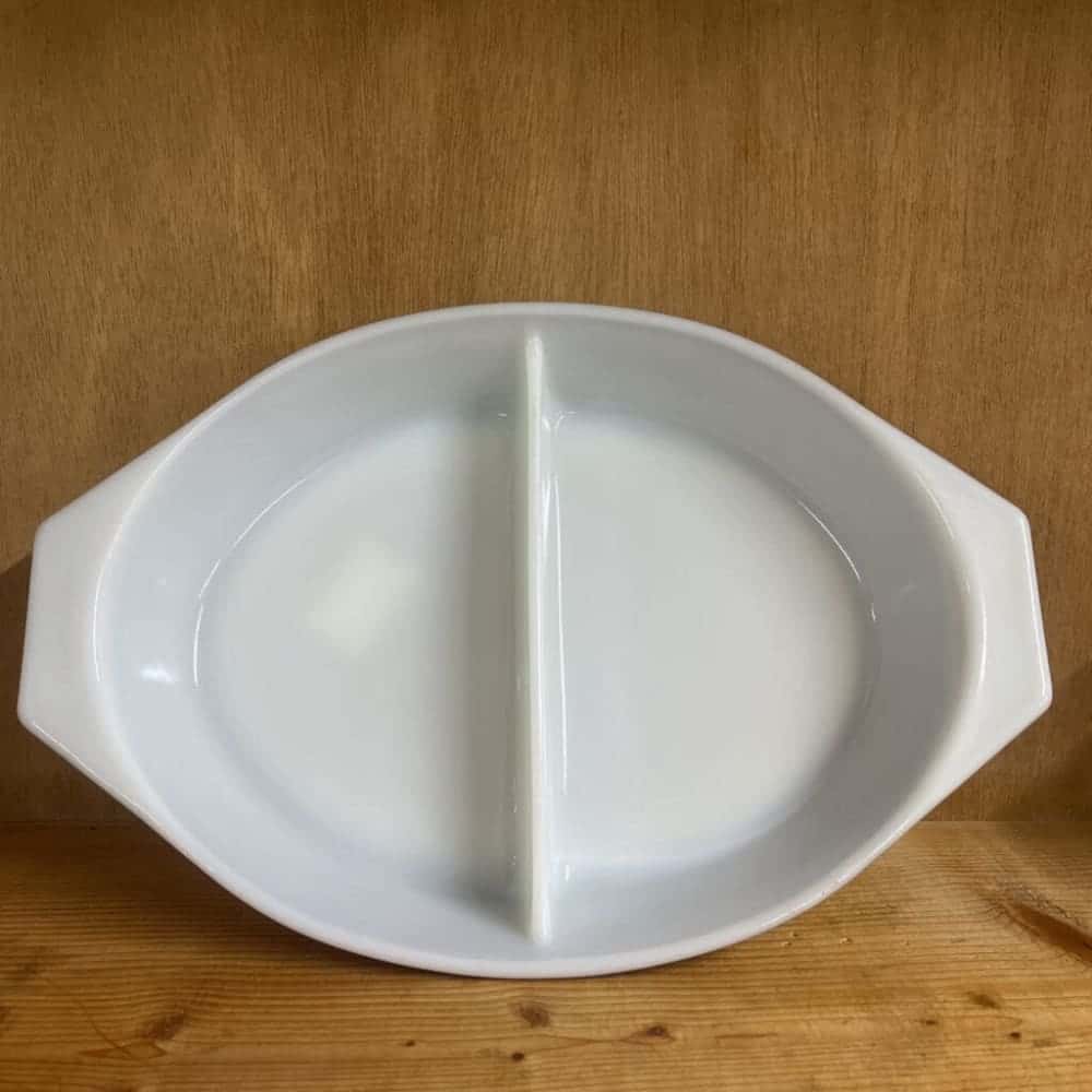 VINTAGE PYREX BROWN DIVIDED DISH