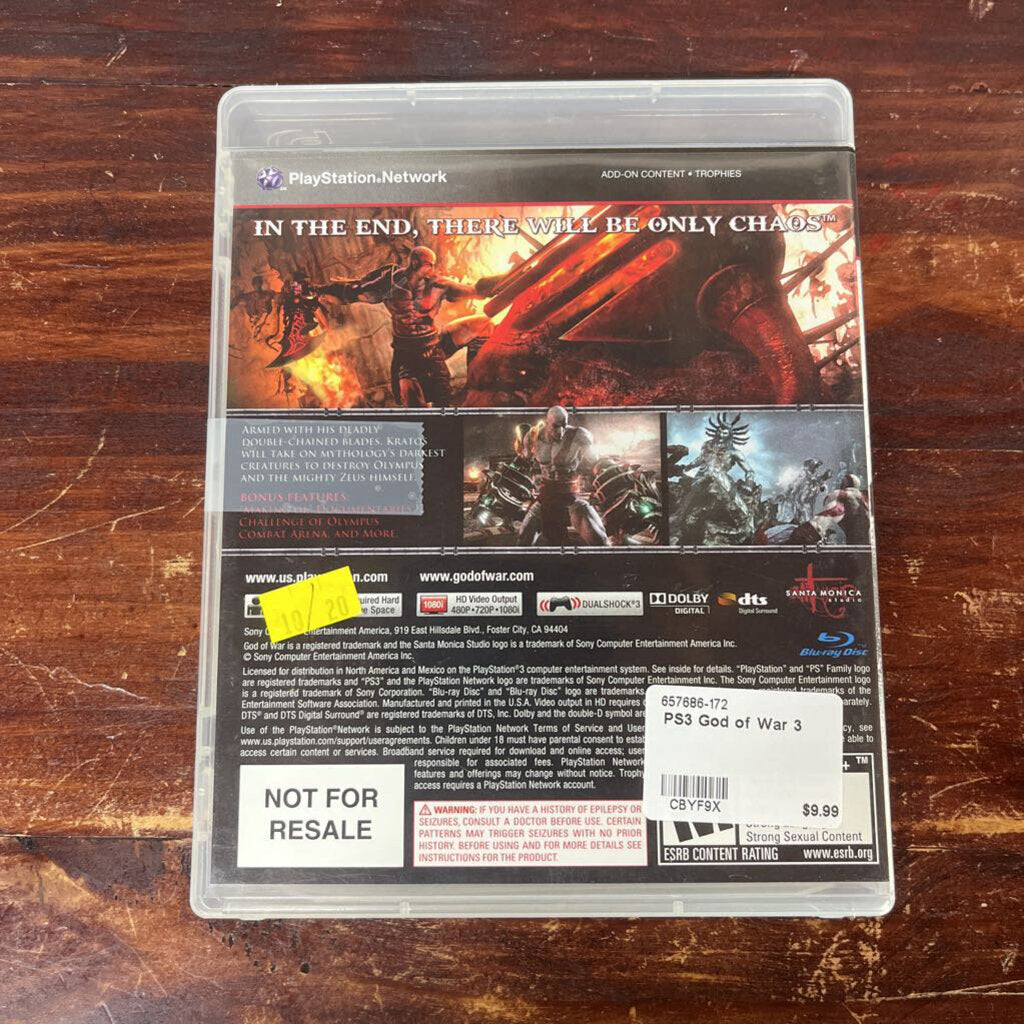 PS3 GOD OF WAR 3