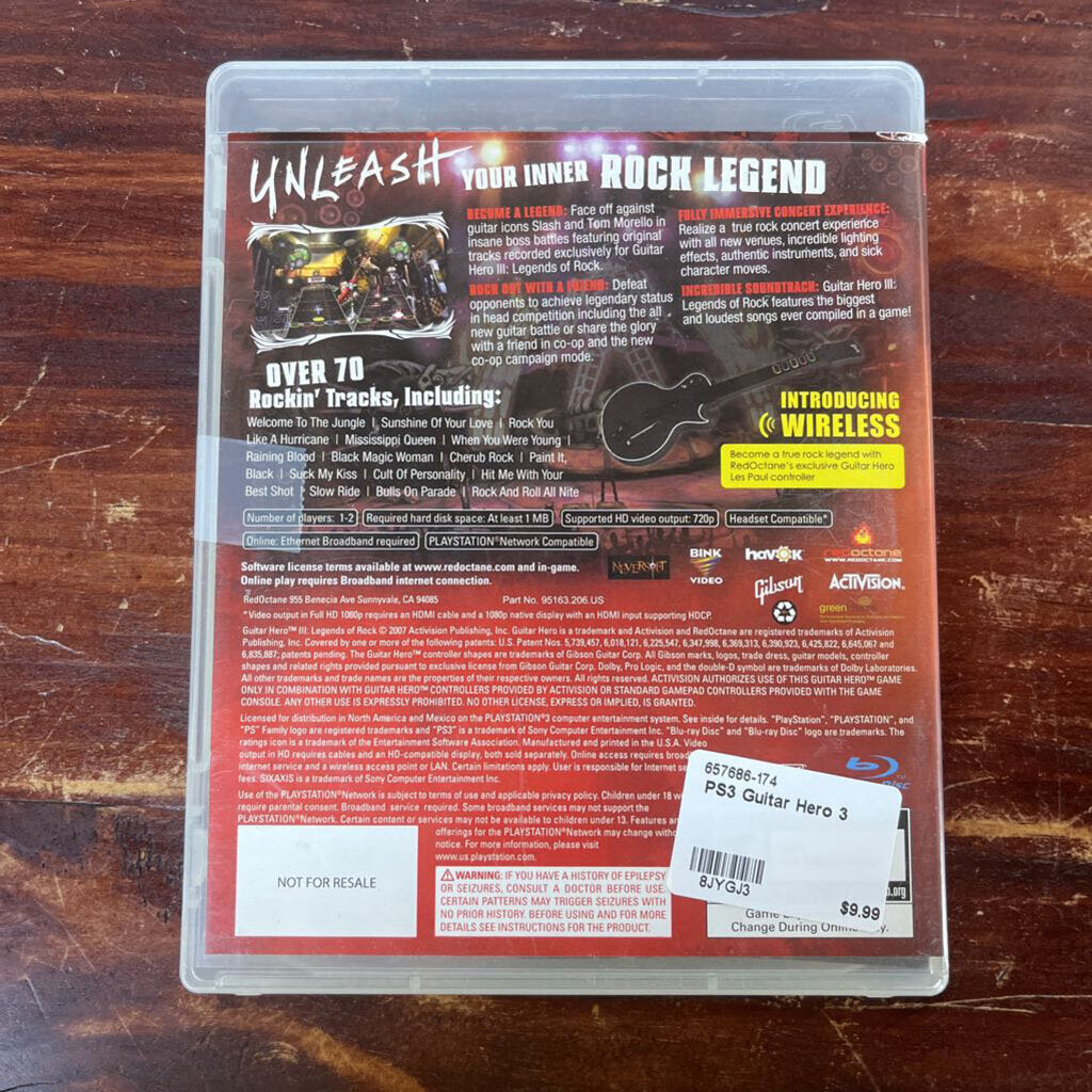 PS3 GUITAR HERO 3