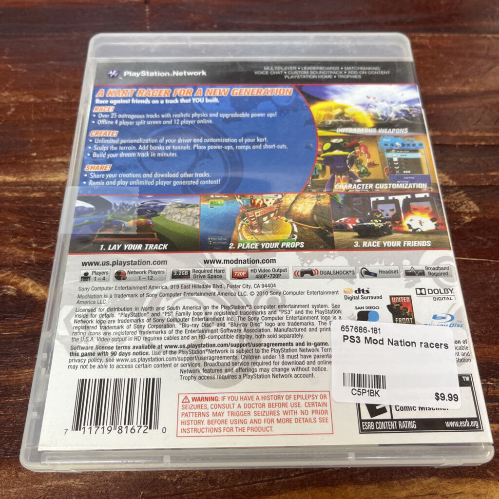 PS3 MOD NATION RACERS