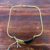 VINTAGE BLACK ENAMEL BIB NECKLACE
