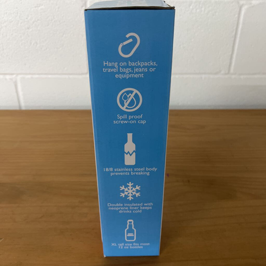 Insulated bottle cooler & pop opener