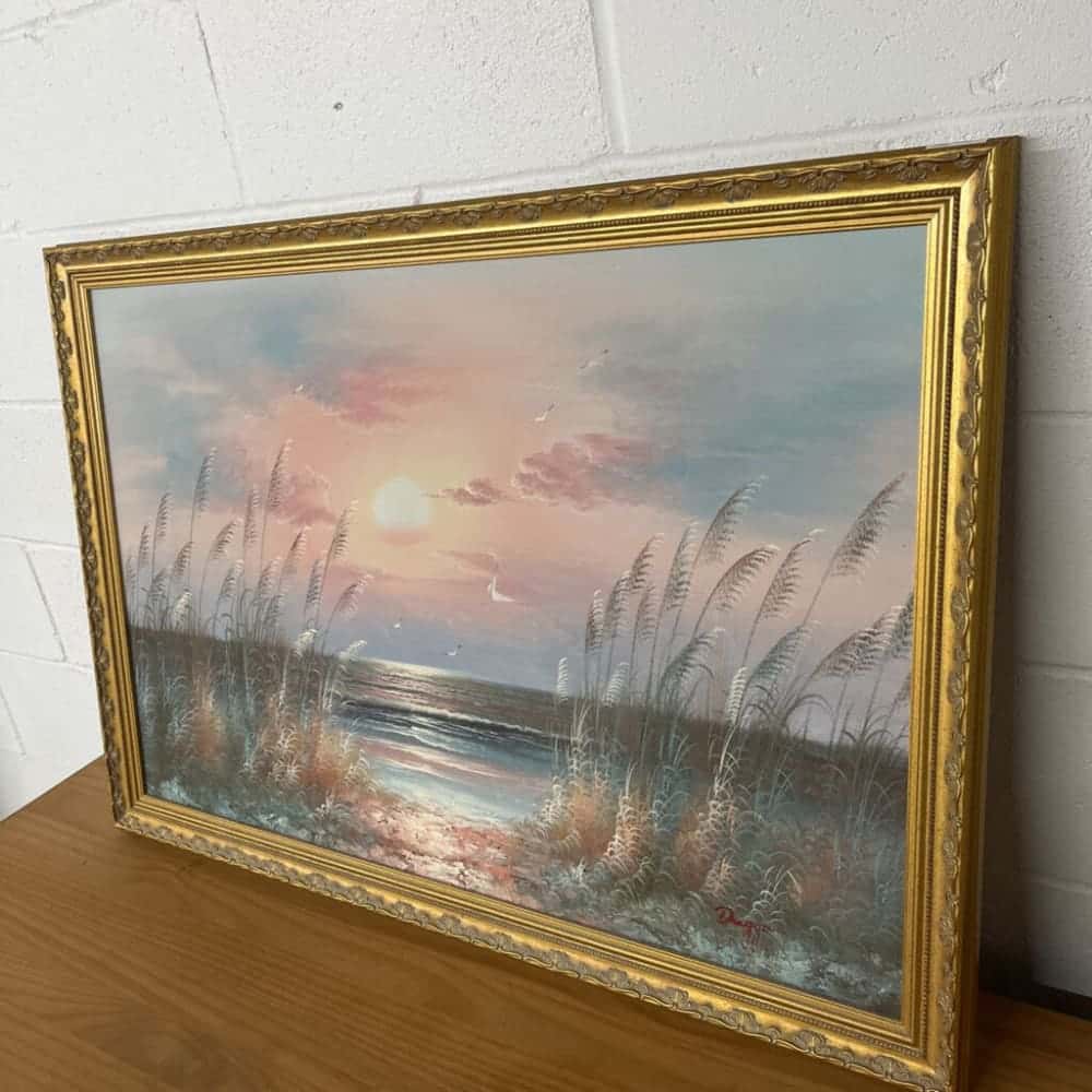 LARGE SIGNED BERNARD DUGGAN SEASCAPE PAINTING 37.5"X27"