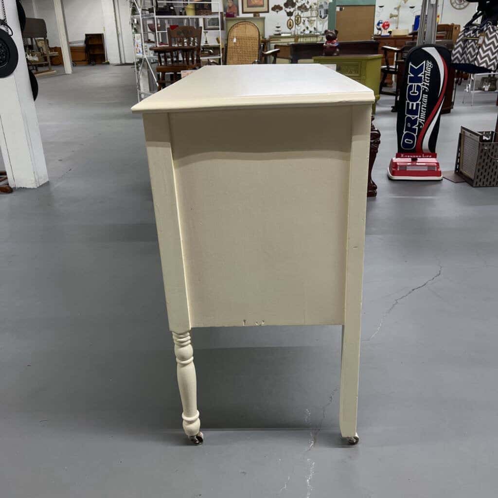 VINTAGE WHITE & GOLD VANITY/DESK