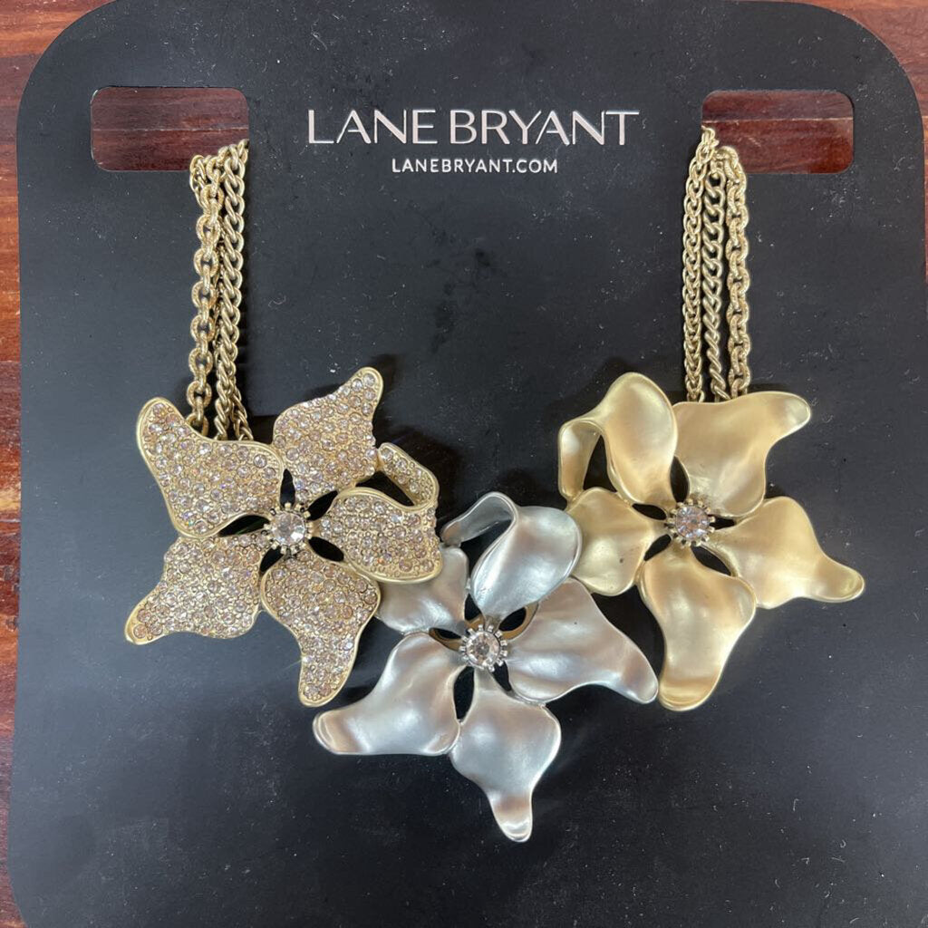 New Lane Bryant Gunmetal Rhinestone Necklace