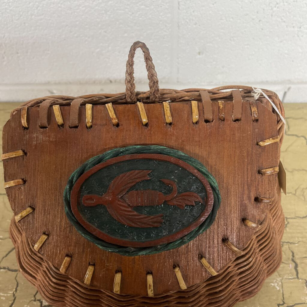 VINTAGE WOVEN CREEL BASKET