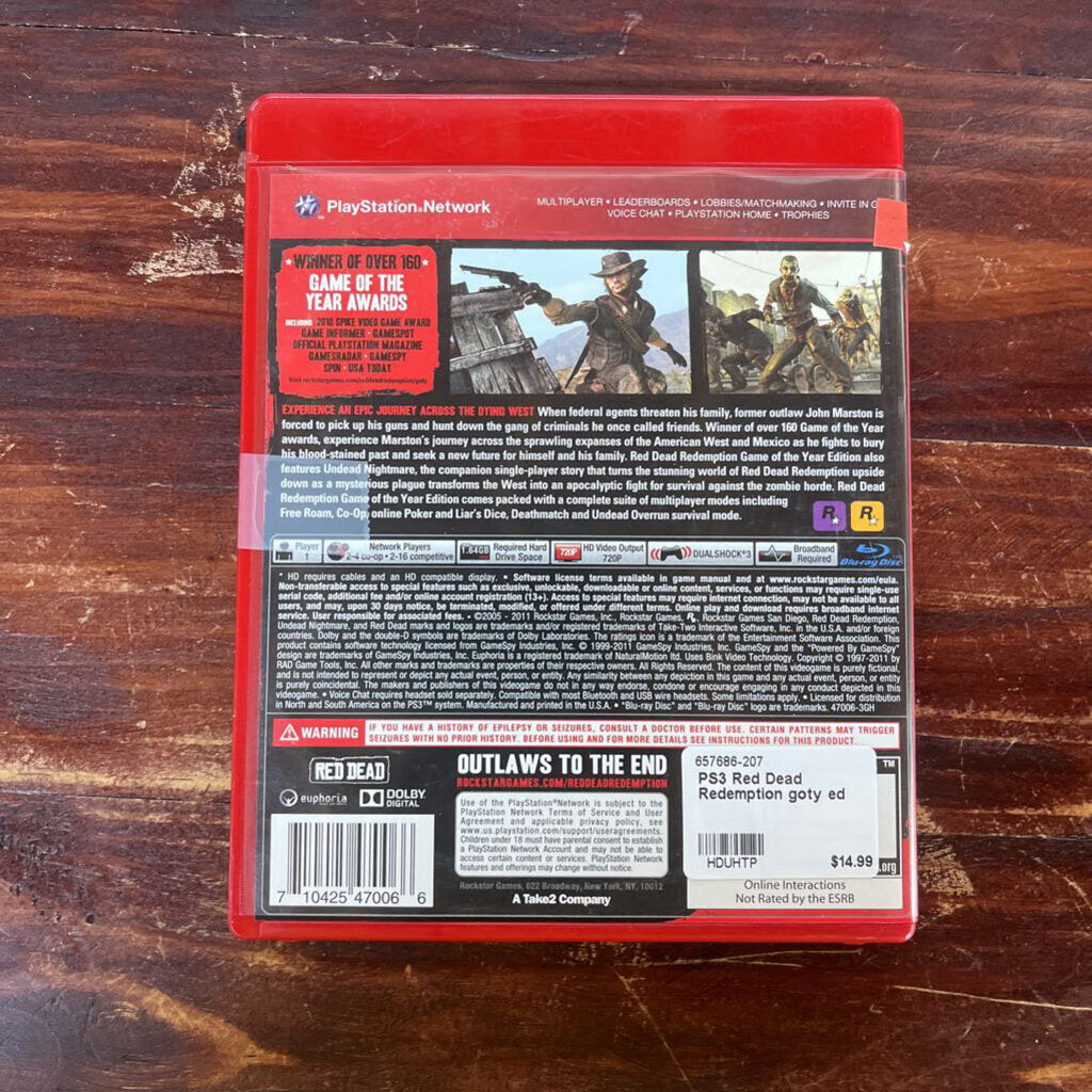 PS3 RED DEAD REDEMPTION GOTY ED