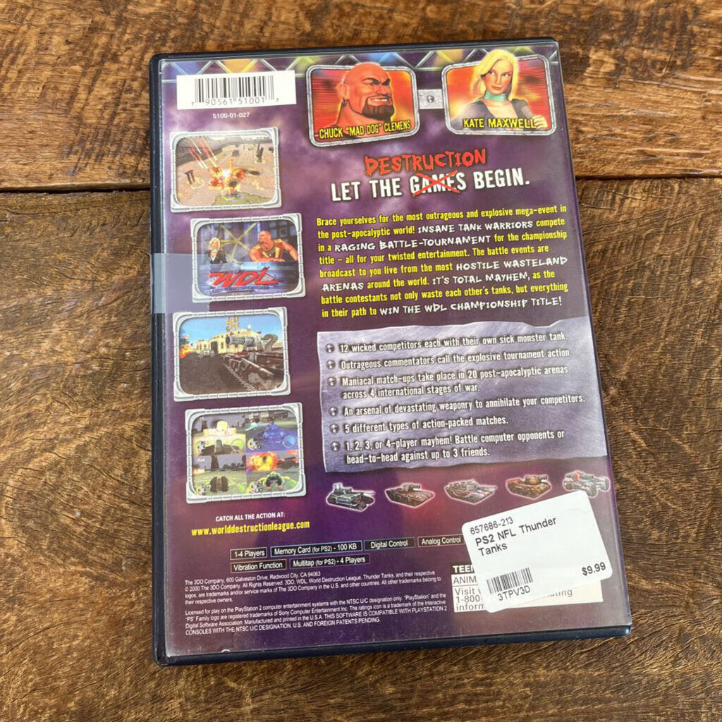 PS2 NFL THUNDER TANKS