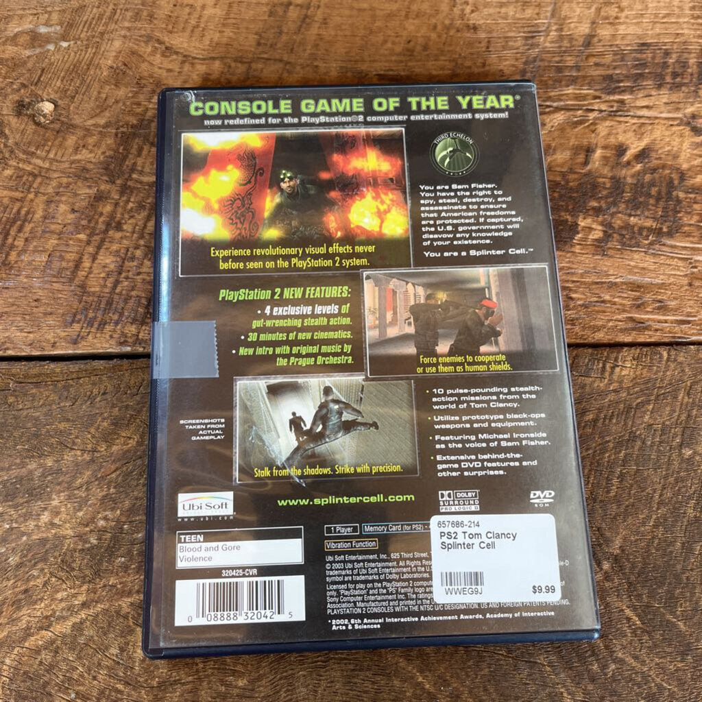 PS2 TOM CLANCY SPLINTER CELL