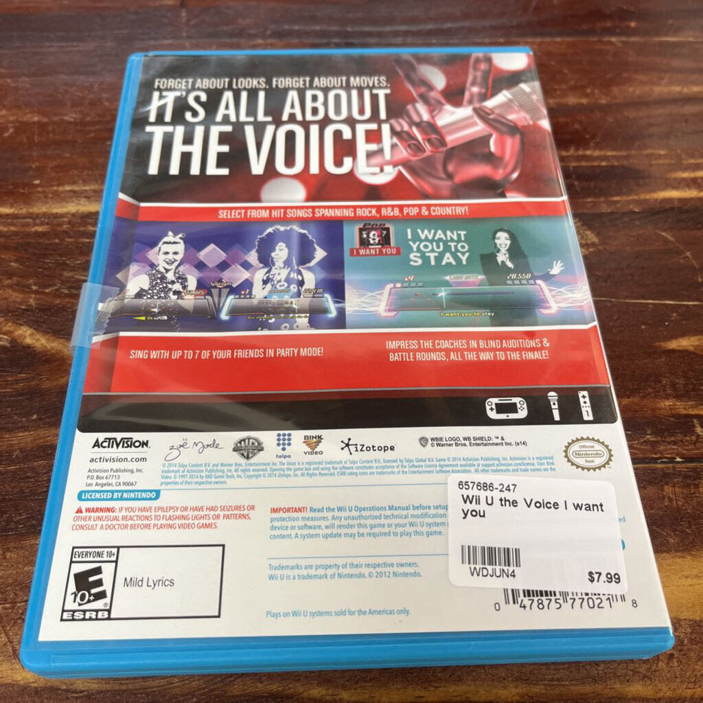WII U THE VOICE I WANT YOU