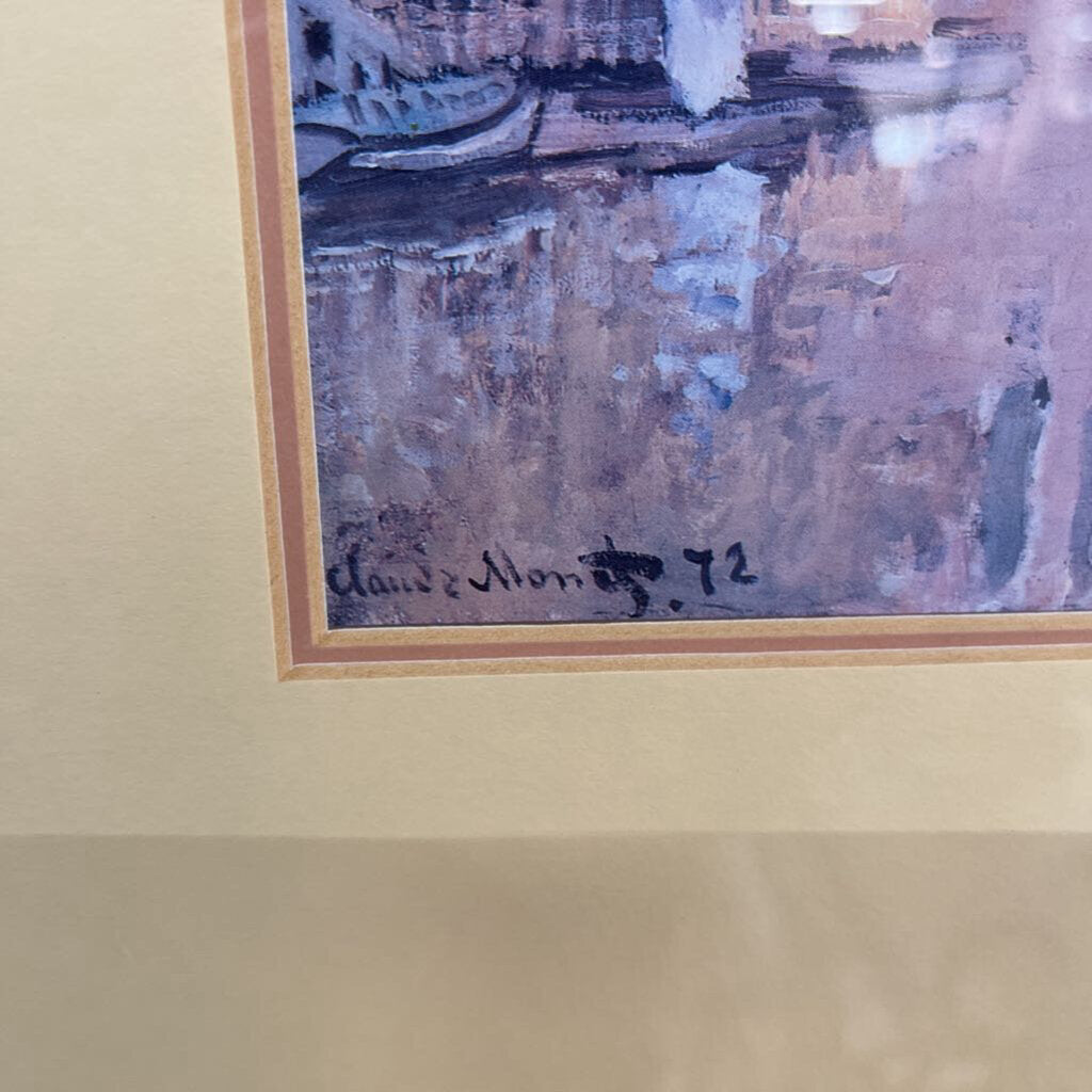 OLD SIGNED SAILBOAT VILLA SCENE ART