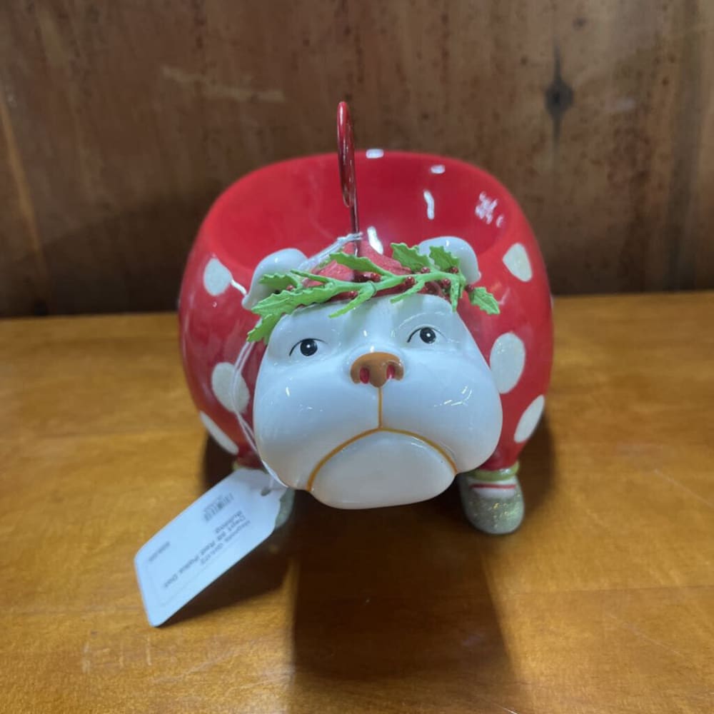 DEPT 56 RED POLKA DOT BULLDOG