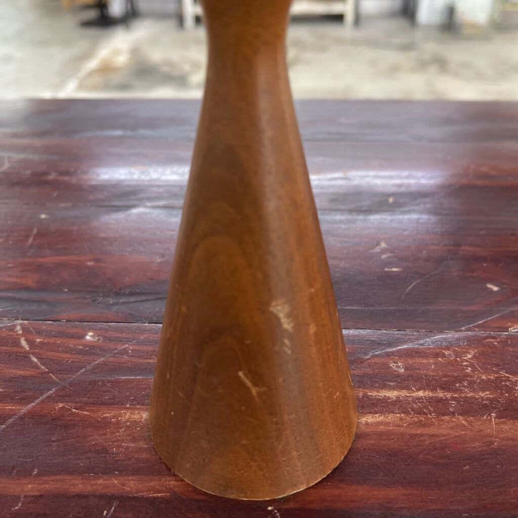 PAIR MID CENTURY MODERN TEAKWOOD CANDLESTICKS