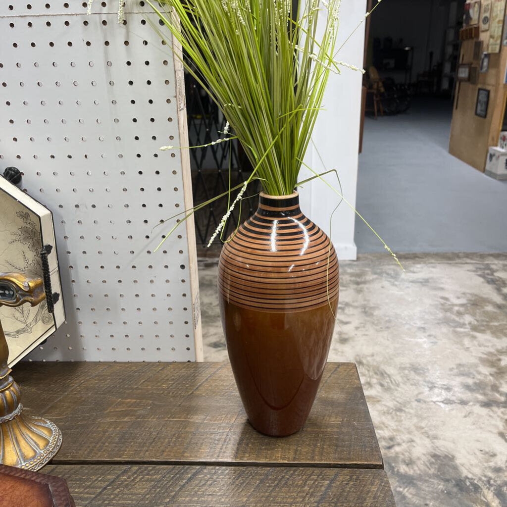 Tall brown/black vase