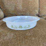 VINTAGE MILKGLASS GLASBAKE ROUND DISH