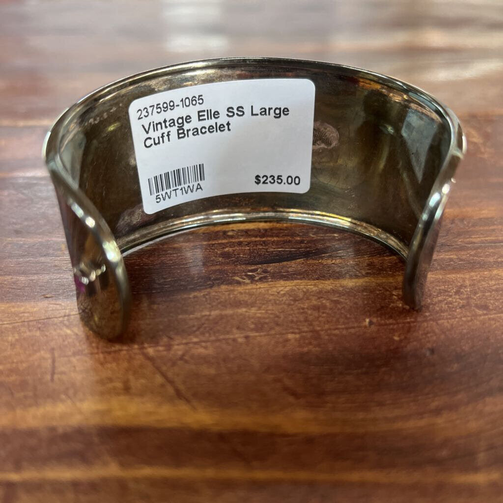Vintage Elle SS Large Cuff Bracelet