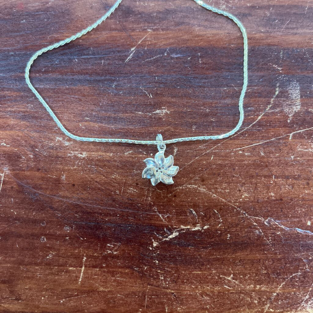 Sterling Silver Red Pendant Necklace