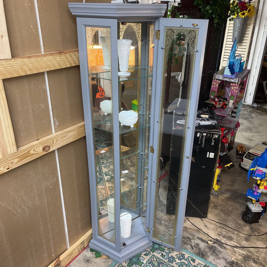 GREY CURIO CABINET W/ LIGHT