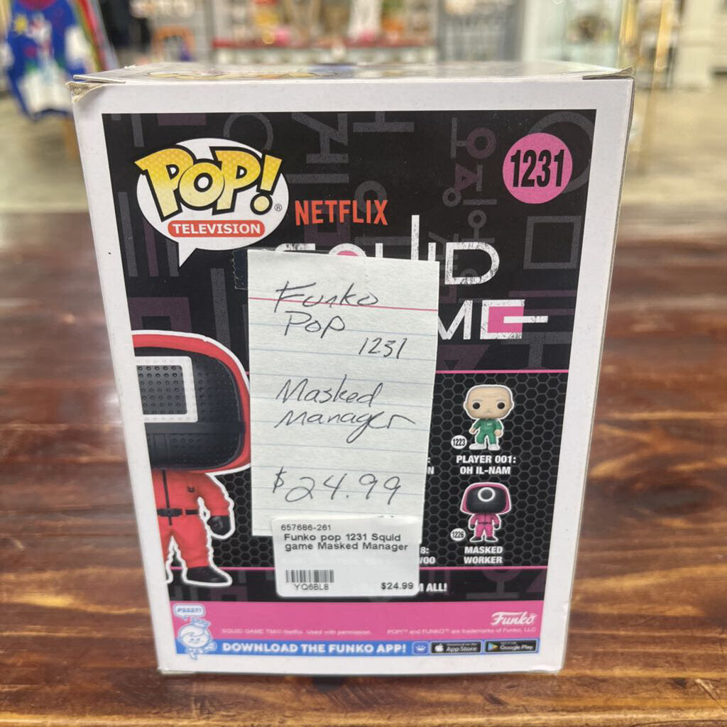 Funko pop 1231 Squid game Masked Manager