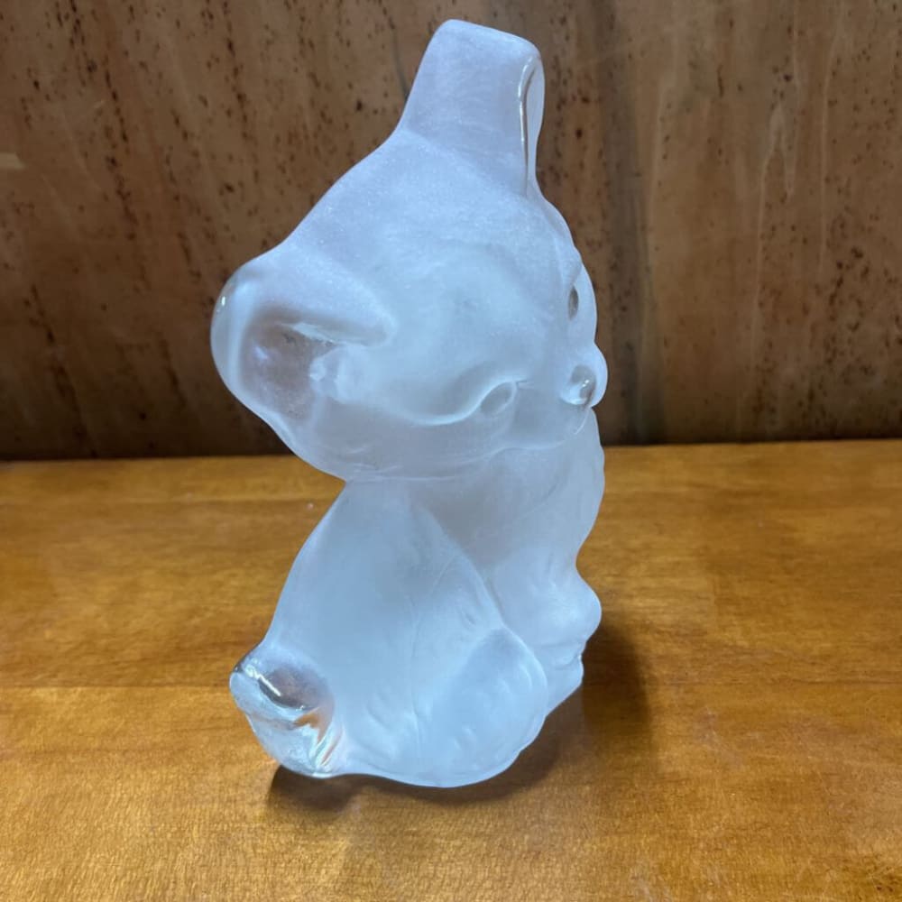 VINTAGE VIKING GLASS FROSTED CAT PAPERWEIGHT