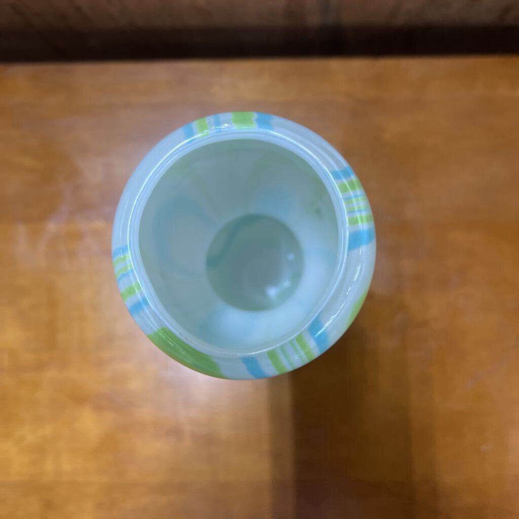White Blue Green Vase