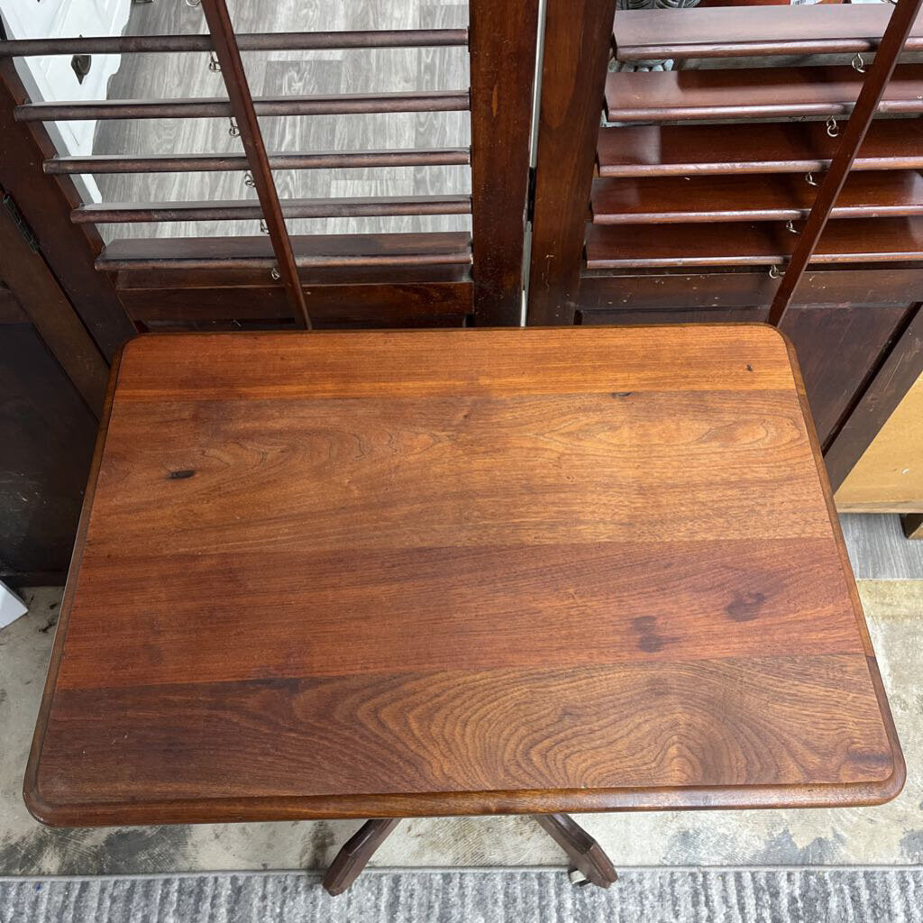 VINTAGE MULTIPURPOSE MAHOGANY TABLE WITH WHEELS