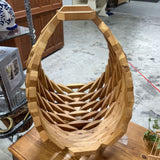 OLD WOOD FOLK ART BASKET