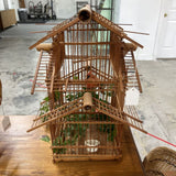 VINTAGE BAMBOO BIRD HOUSE