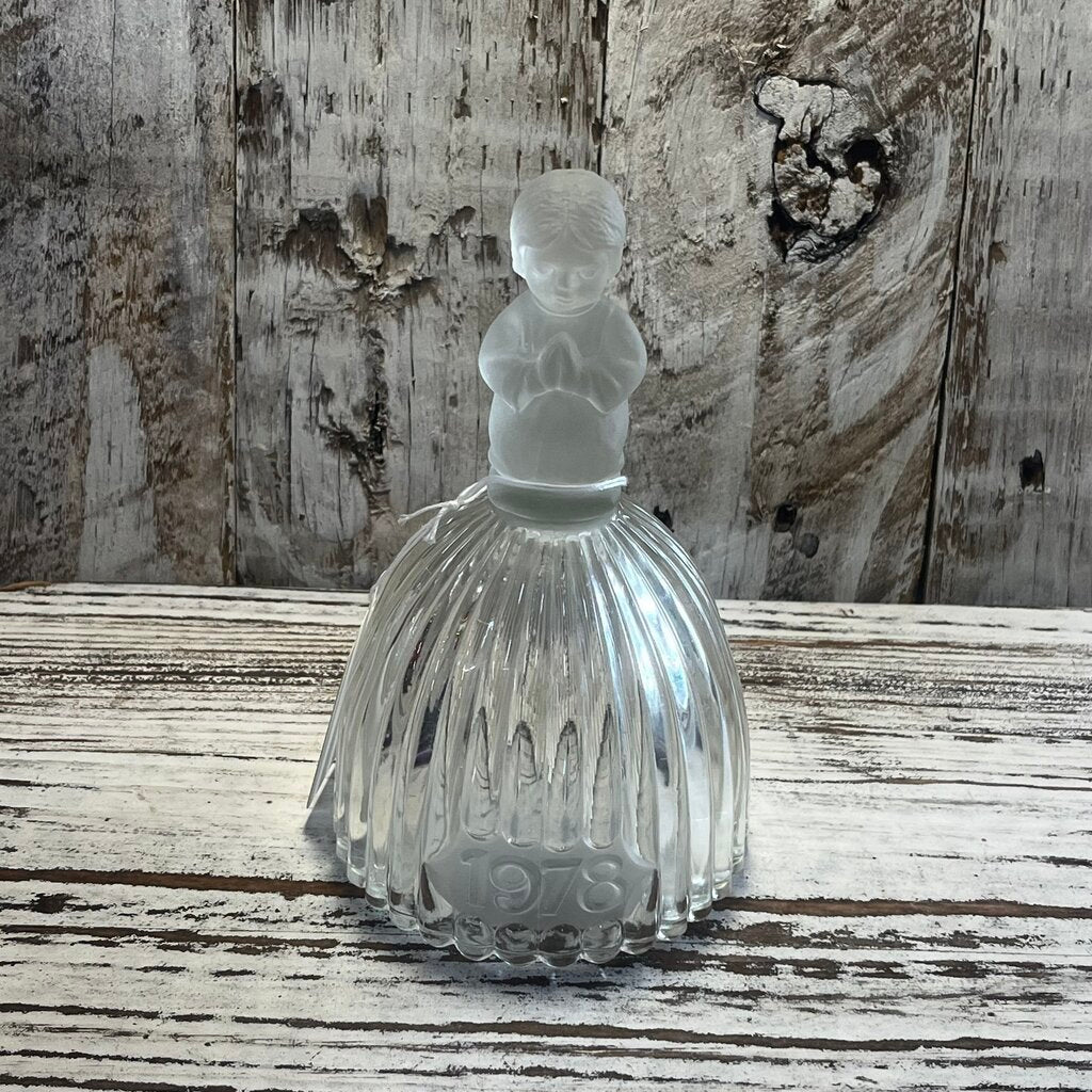 Vtg Hummel Praying Girl Glass Dinner Bell