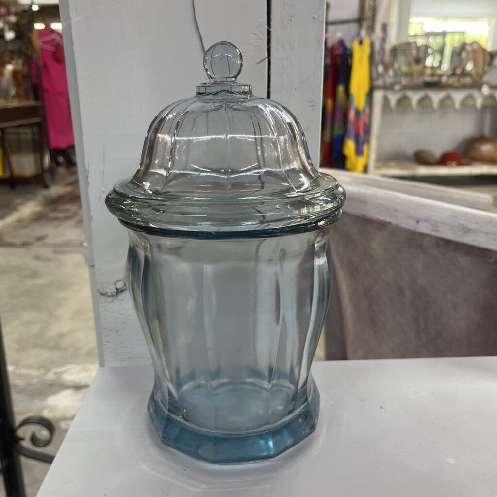 VINTAGE INDIANA GLASS JAR WITH LID