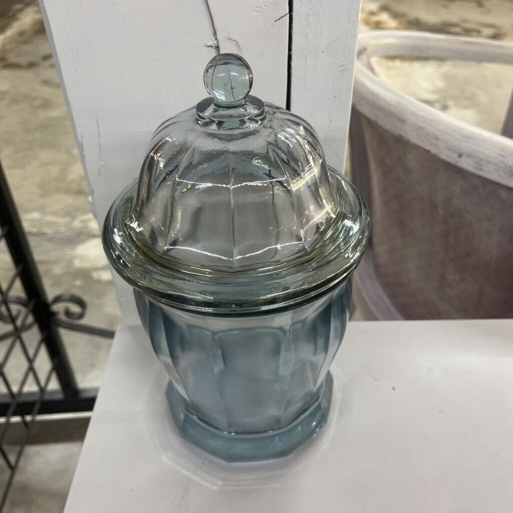 VINTAGE INDIANA GLASS JAR WITH LID