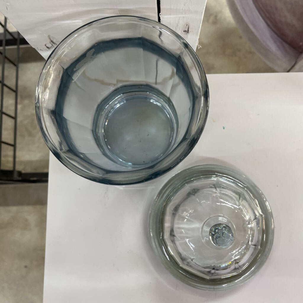 VINTAGE INDIANA GLASS JAR WITH LID