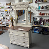ANTIQUE 3 DRAWER CHEST WITH MIRROR